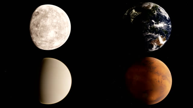 Merkur,-Venus,-Erde-und-Mars-timelapse