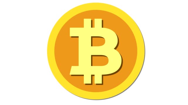 Bitcoin-kryptowährung-Münze-in--und-out-animation