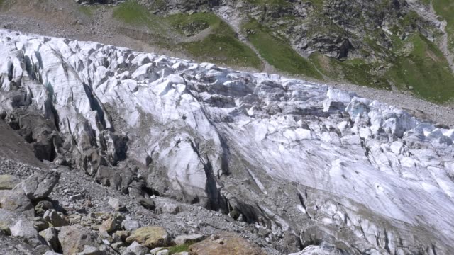 A-large-glacier-in-the-mountains-of-the-Caucasus.-Beautiful-panoramic-view.