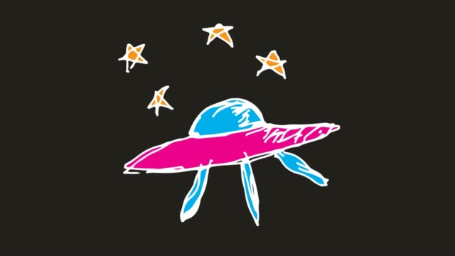 Kids-drawing-black-Background-with-theme-of-UFO