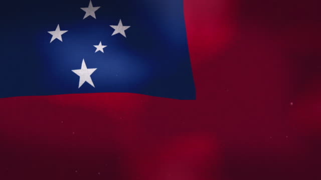 Samoa-Nationalflagge---winken