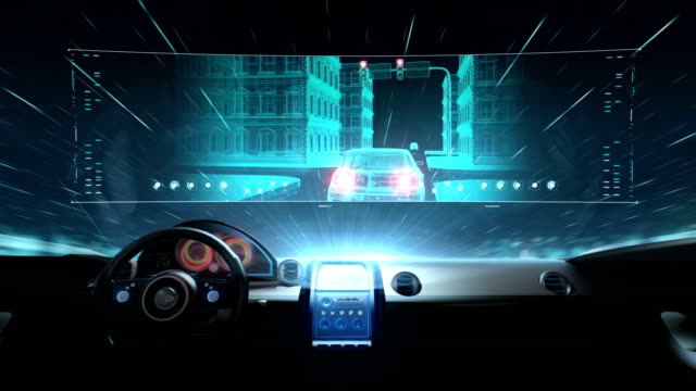 Innerhalb-von-Future-Hybridautos,-IoT-Auto-verbinden-Verkehrsinformationssteuerung.
