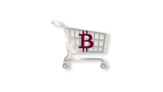 Internet-Einkaufswagen-und-ein-Bitcoin-Zeichen-/-Internet-Symbol