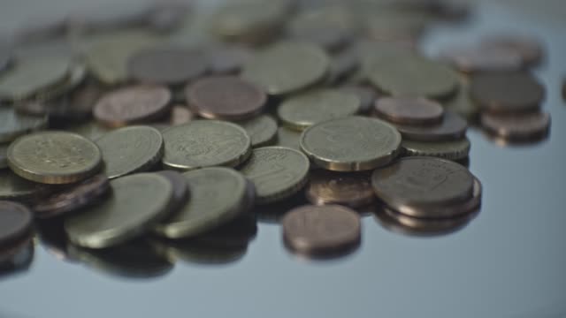EUR-coins-close-up,-trifle-money.