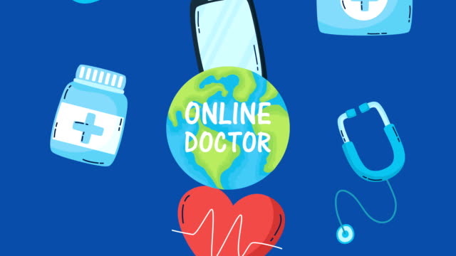online-doctor-technology-set-icons-pattern