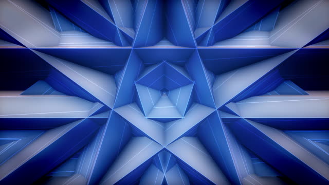 Azul-película-del-lazo-del-fondo-de-etapa-video,-patrón-loop-de-Pentágono