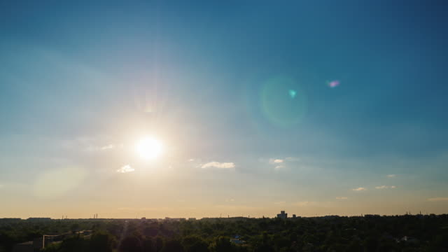 Sunset-over-the-city.-The-solar-disk-descends-on-a-clear-sky-without-clouds