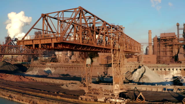 FullHD-Camera-motion-view-of-Industrial-working-crane-bridge