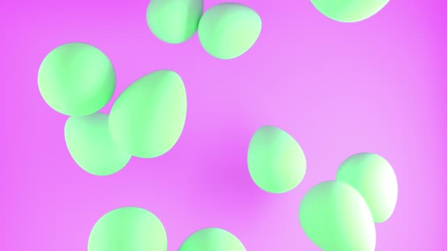3D-computer-render-animation-of-easter-pastel-eggsfalling-on-color-surface.-Set-of-different-color-4k-footage.