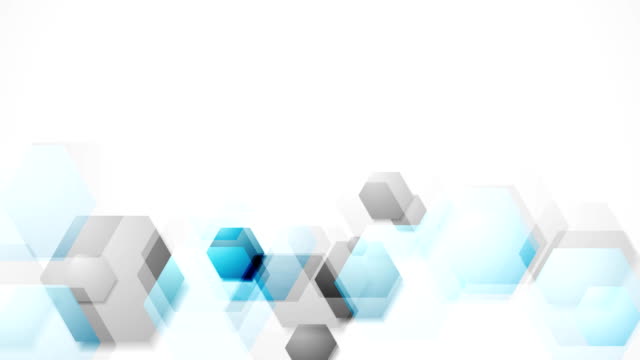 Blue-grey-bright-abstract-hexagons-tech-video-animation