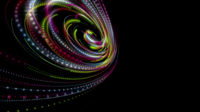 Futuristic-animation-with-particle-stripe-object-and-light-shimmer-in-slow-motion,-loop-HD