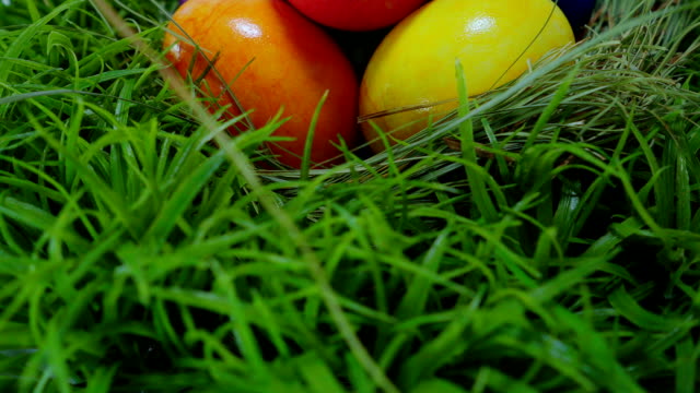 Felices-Pascuas---huevos-de-Pascua-coloridos-en-la-hierba