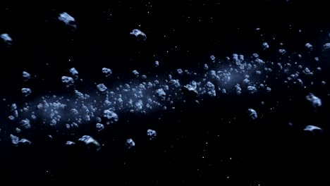 Schönen-Flug-durch-Asteroiden-Gürtel-im-offenen-Raum.