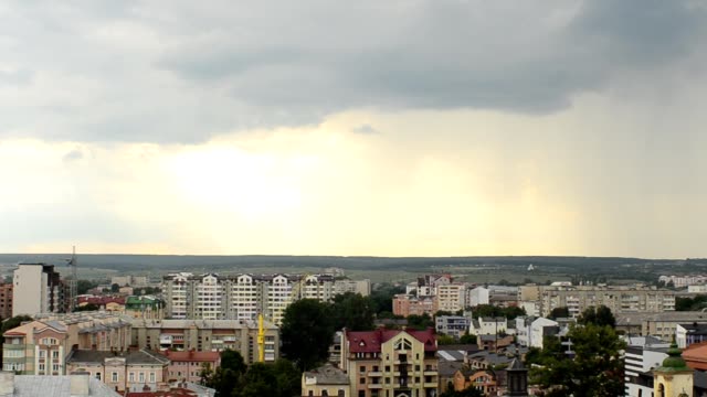 City-and-clouds.-Ivano-Frankivsk,-Ukraine.