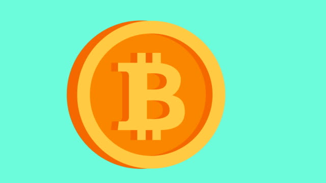 Animation-of-bitcoin-currency-sign-in-flat-style
