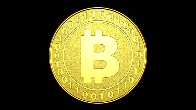 Bitcoin-como-una-moneda-de-oro.-Lazos.