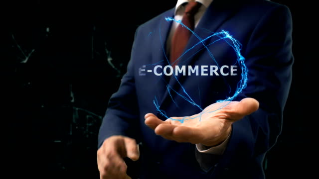 Businessman-shows-concept-hologram-E-commerce-on-his-hand