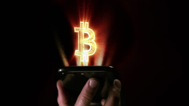 Futuristische-Bitcoin-Wallet-Konzept-auf-Smartphone