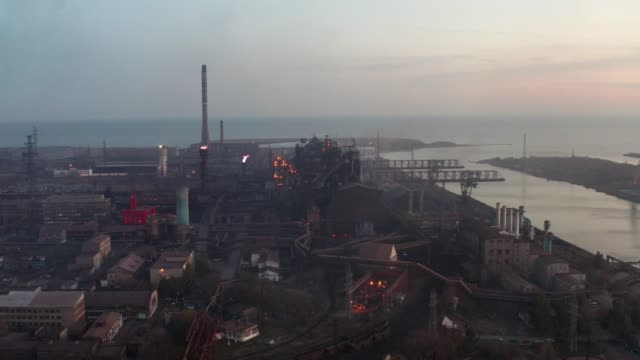 Aerial-view.-Industrial-production-plant-with-blast-furnaces