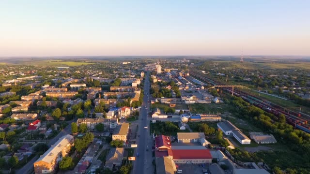 Aerial-footage-of-a-small-town