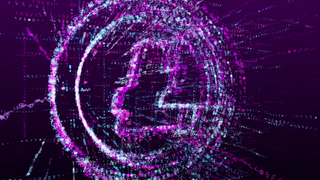 Digitale-Animation-der-Litecoin-Kryptowährung-Zeichen-im-virtuellen-Internet-Raum-der-Zukunft.