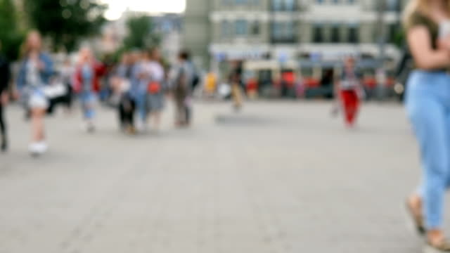Blurred-motion-in-city-street.-Residents-of-the-city-and-tourists-in-Kiev-walk-in-the-weekend-on-Kontraktova-Square.