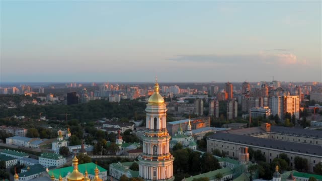Kiev-Pechersk-Lavra-at-sunset,-Kiev,-Ukraine