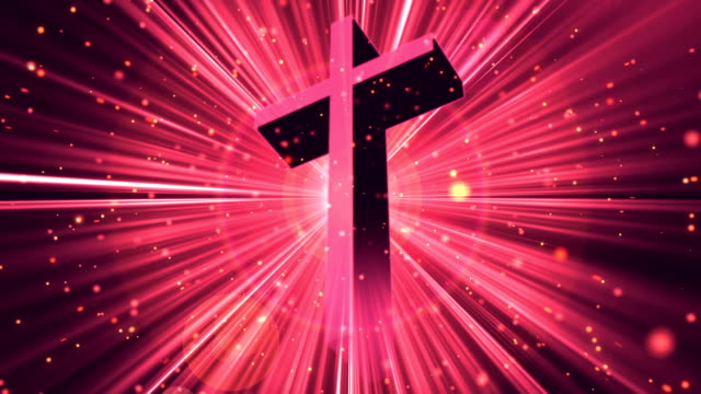Gottesdienst-Kreuz-roter-schleimbarer-Hintergrund
