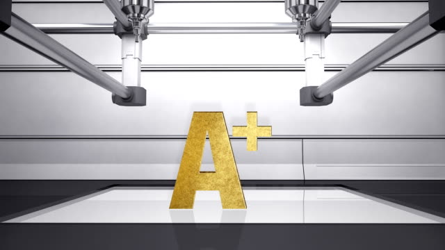 3D-printer,-make-typo-'A-plus'-3D-scanner-animation.gold