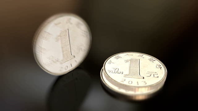 Glänzende-chinesische-Münze-1-Yuan-animierte-Hintergrund