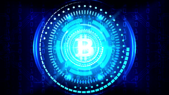 Abstract-animation-of-bitcoin-currency-digital-technology