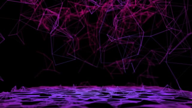 Modern-digital-background-animation-with-falling-polygons