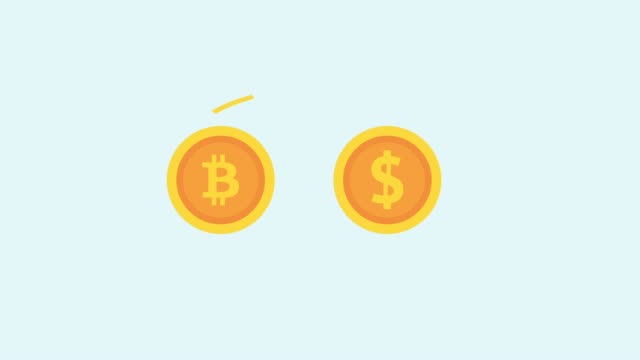 Bitcoin-y-cambio-de-dólares.-Animación