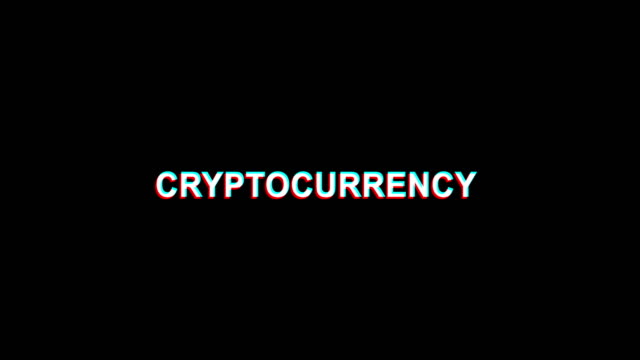 Cryptocurrency-Glitch-Effect-Text-Digital-TV-Distortion-4K-Loop-Animation