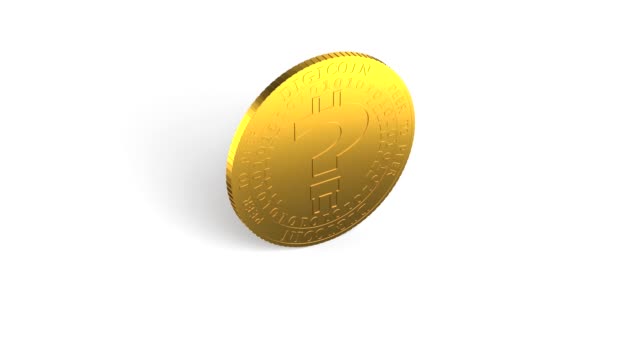 Golden-digital-coin-of-question-mark-rotating.-3D-rendering.-animation.