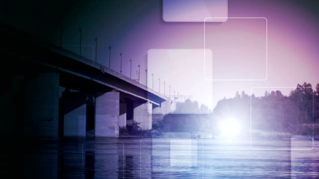 Technology-video-animation-with-bridge-landscape
