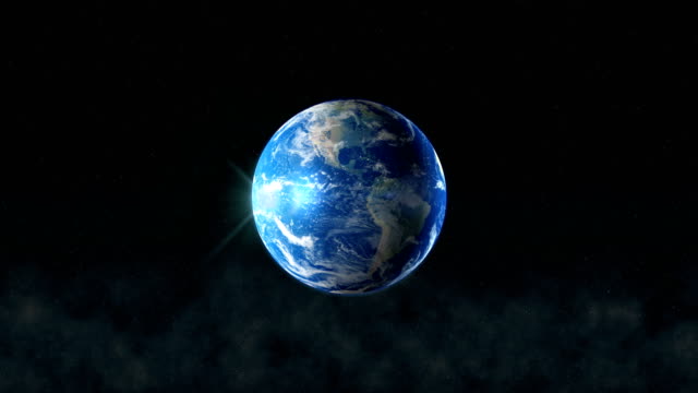 Earth-Rotating,-The-World-Spinning,-Realistic-Planet-Turning-360-Degrees