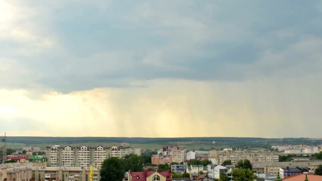 City-and-clouds.-Ivano-Frankivsk,-Ukraine.	Shooting-of-Timelapse.