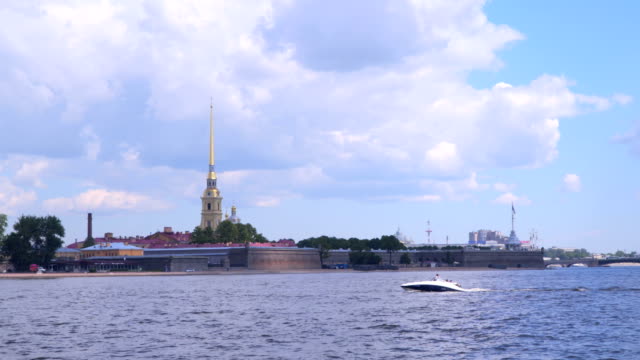 Peter-and-Paul-Fortress-against-the-sky-with-clouds