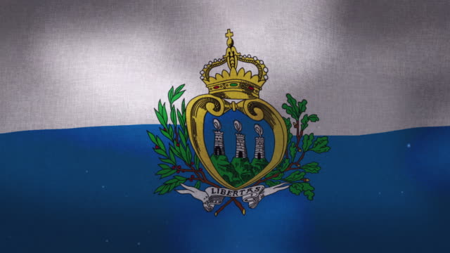 San-Marino-Nationalflagge---winken