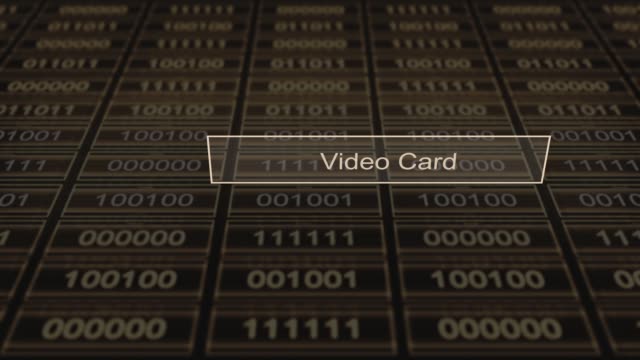 Binärcode-Typografie-Videokarten-Animation
