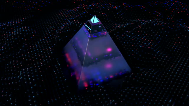 Ultraviolet-pyramid-and-scanning-of-waveform-seamless-loop-3D-render-animation