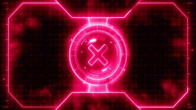 Futuristic-sports-game-loop-animation.-Versus-fight-background.-Radar-neon-digital-display.-X-target-mark.-Game-control-interface-element.-Battle-fight-sports-competition.