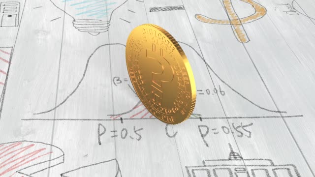 Golden-digital-coin-of-question-mark-rotating.-3D-rendering.-animation.