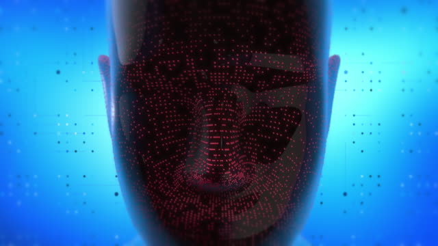 Abstract-Bionic-Robot-Head-Moving-Slowly-With-Circuit-Background