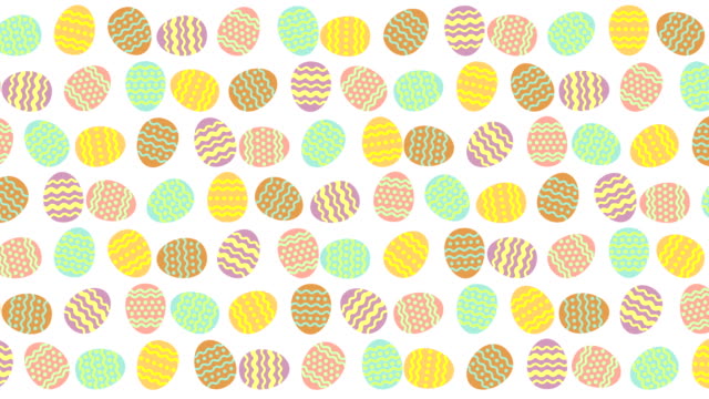 Rolling-Easter-Eggs-loop-animation-4K-on-white-background