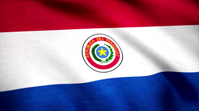 Paraguay-Flagge-im-Wind-wehen.-Flagge-von-Paraguay-Hintergrund
