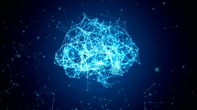 Digitale-Daten-und-Netzwerk-Verbindung-des-menschlichen-Gehirns-isoliert-auf-schwarzem-Hintergrund-in-Form-von-künstlicher-Intelligenz-für-Technologie-und-medizinisches-Konzept.-Motion-Grafik.-abstrakte-3D-Illustration