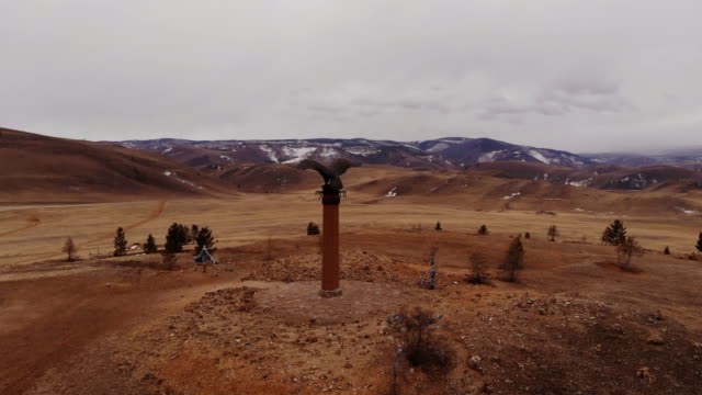 The-big-bronze-eagle-is-a-Symbol-of-shamanism-on-lake-Baikal.
