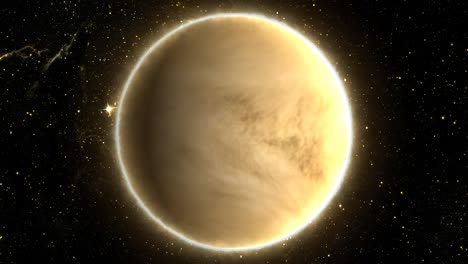 Hermosa-vista-del-planeta-Venus-desde-Space-Timelapse-y-estrellas---4K-Seamless-Loop-Motion-Background-Animation